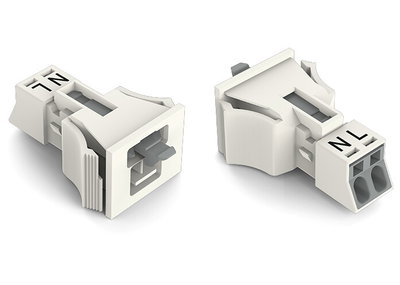 Snap-in plug 2-pole Cod. A white