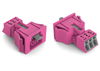 Snap-in socket 3-pole Cod. B pink