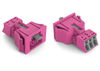 Snap-in socket 3-pole Cod. B pink