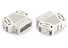 Strain relief housing 3-pole for 2 cables white