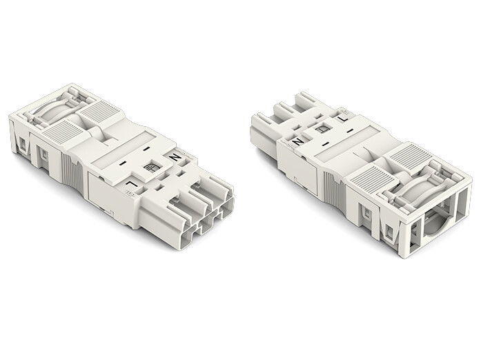 Plug with strain relief housing 3-pole white