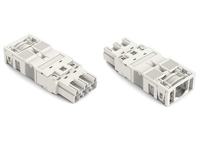 Plug with strain relief housing 3-pole white