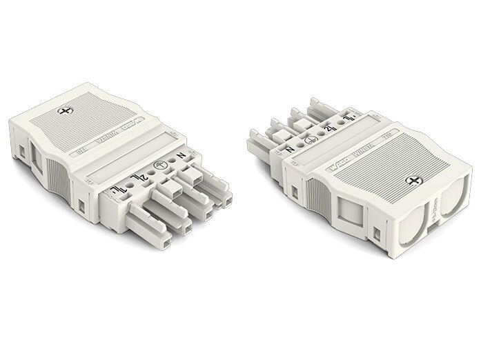 Set packaging Plug/Socket with strain relief housing white