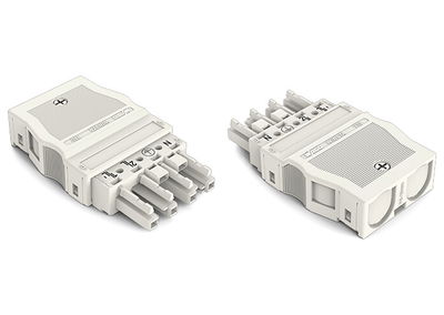 Set packaging Plug/Socket with strain relief housing white