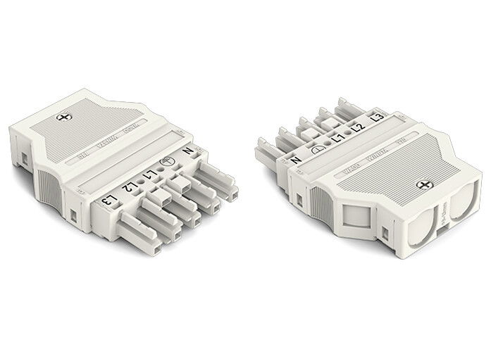 Set packaging Plug/Socket with strain relief housing white