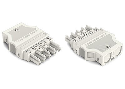Set packaging Plug/Socket with strain relief housing white