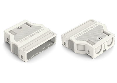 Strain relief housing 5-pole for 2 cables white