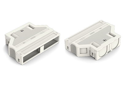 Strain relief housing 6-pole for 2 cables white