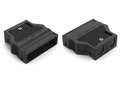 Strain relief housing 5-pole for 2 cables black