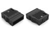 Strain relief housing 4-pole for 2 cables black