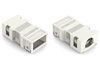 Strain relief housing 2-pole with locking clip white