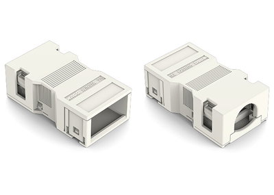 Strain relief housing 2-pole with locking clip white
