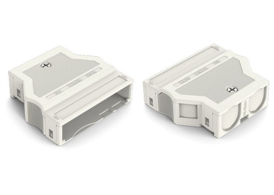 Strain relief housing 5-pole for 2 cables white