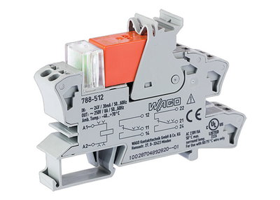 Relay module Nominal input voltage: 24 VAC 2 changeover contacts gray