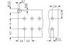 THT male header, 2-row 0.8 x 0.8 mm solder pin straight black