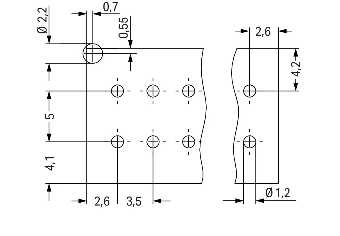 THT male header, 2-row 0.8 x 0.8 mm solder pin straight black – Image 3 of 3