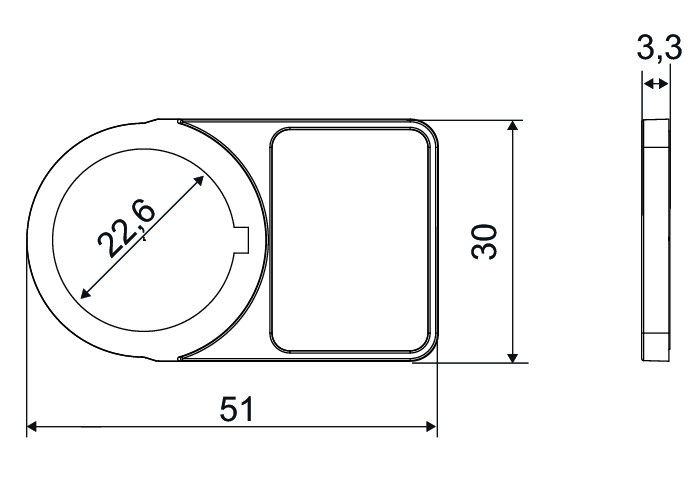 Universal push-button border halogen-free black – Image 2 of 2