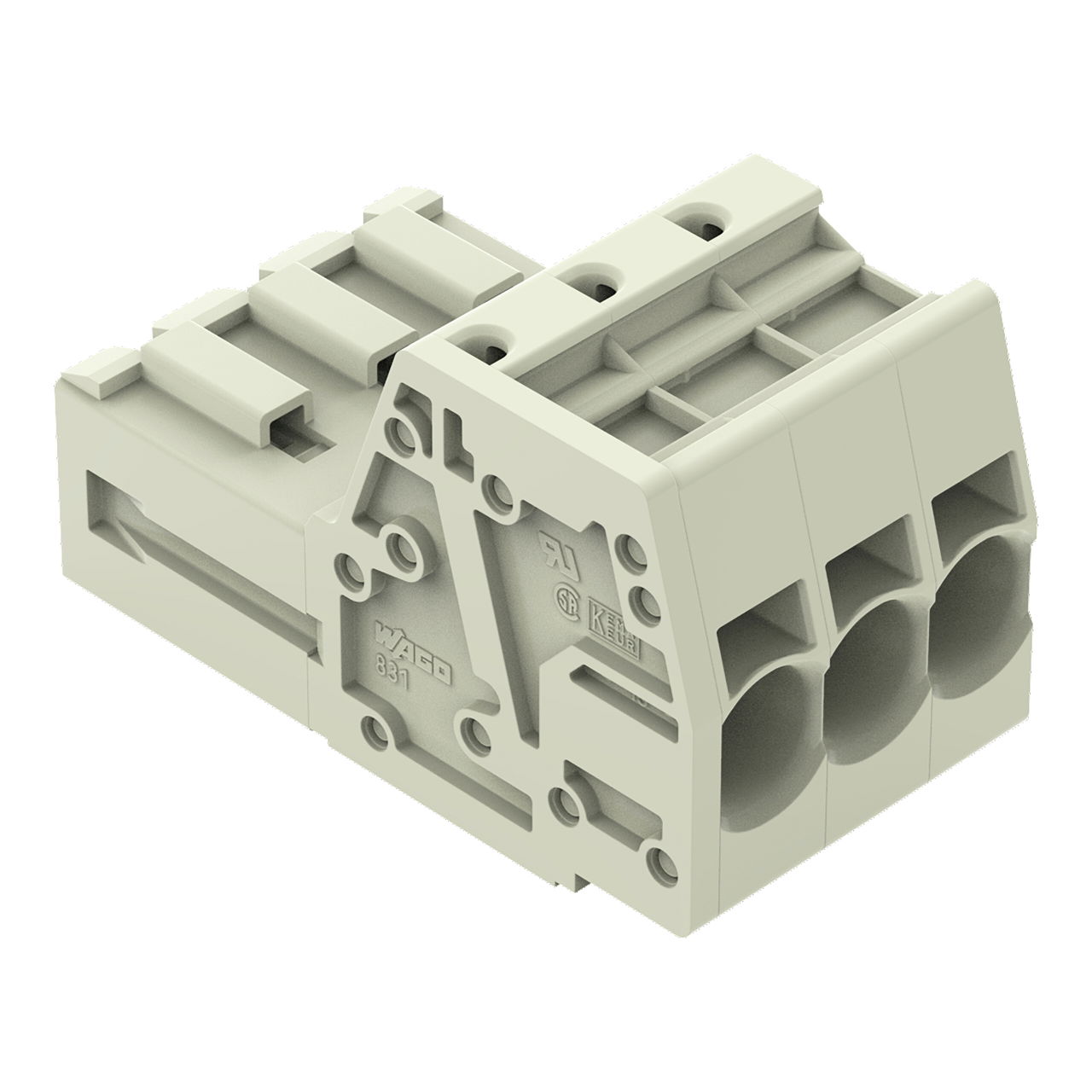 1-conductor male connector Push-in CAGE CLAMP® 10 mm² light gray