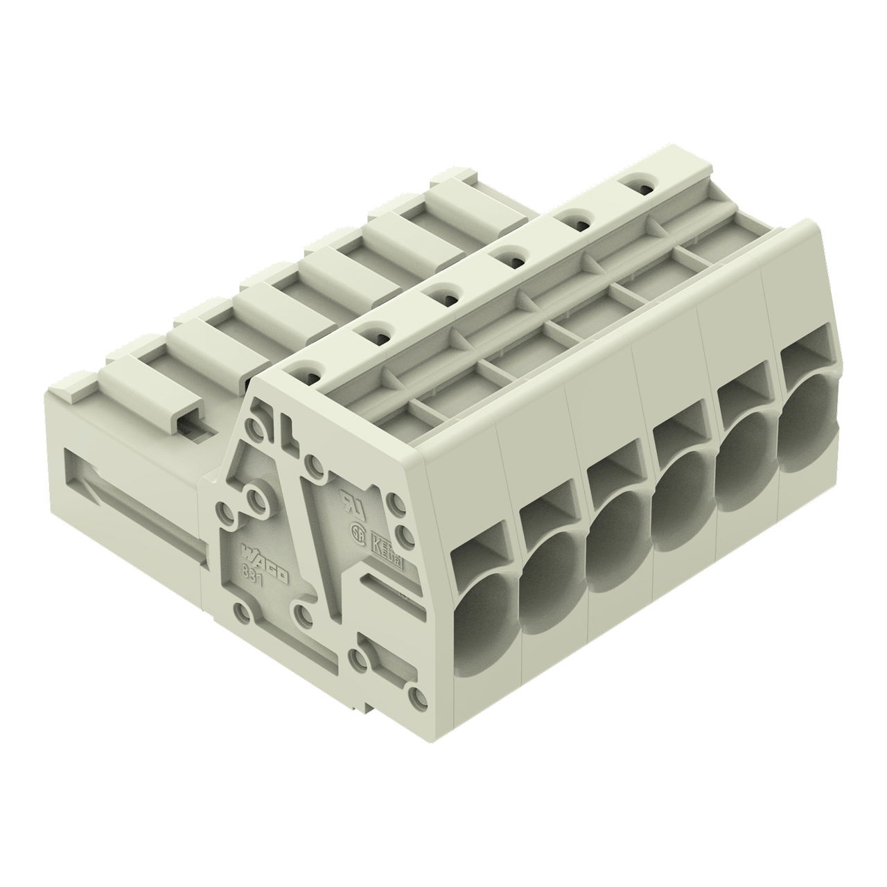 1-conductor male connector Push-in CAGE CLAMP® 10 mm² light gray