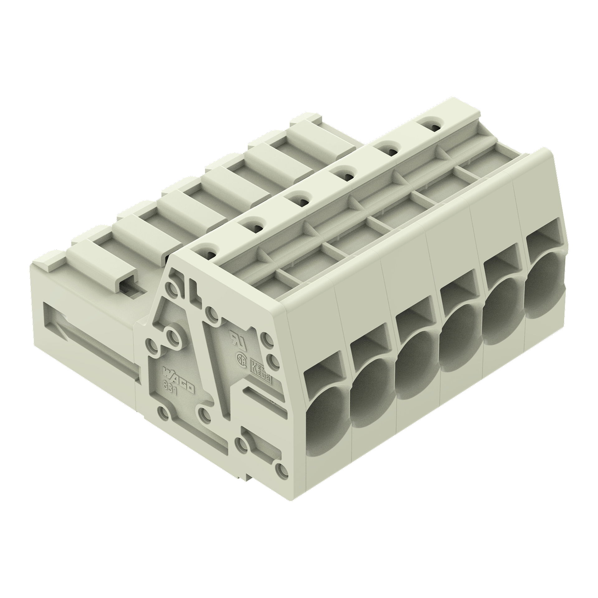 1-conductor male connector Push-in CAGE CLAMP® 10 mm² light gray