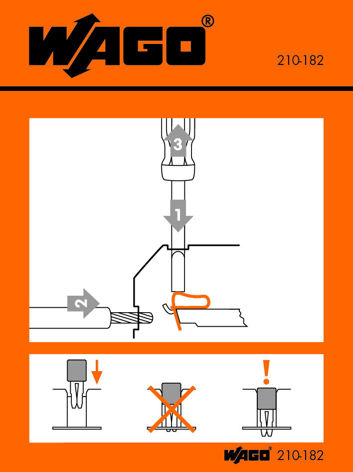 Stickers for operating instructions for side-entry rail-mounted terminal blocks 279 to 284 Series
