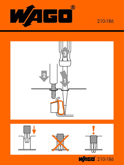 Stickers for operating instructions for front-entry rail-mounted terminal blocks 279 to 285 Series