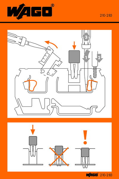 Stickers for operating instructions for disconnect terminal blocks 280 Series
