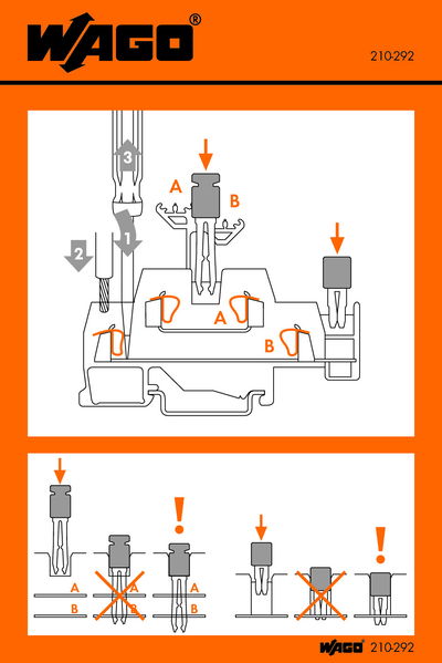 Stickers for operating instructions for double- and triple-deck terminal blocks 280 and 281 Series