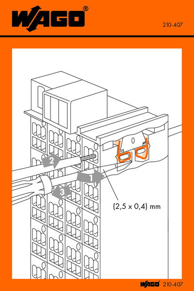 Stickers for operating instructions