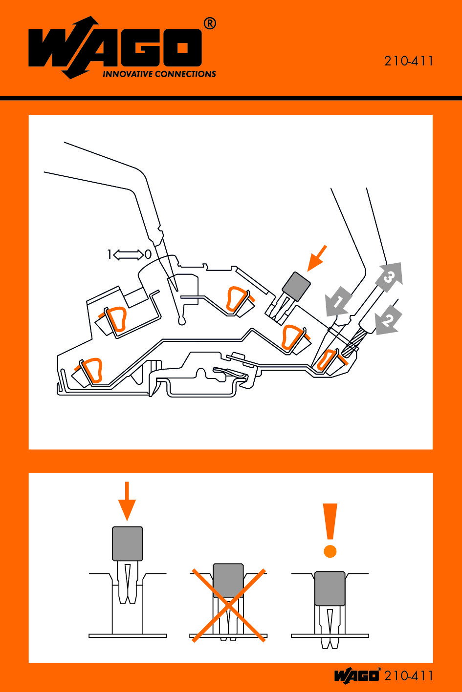 Stickers for operating instructions