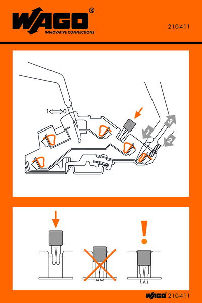 Stickers for operating instructions