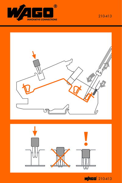 Stickers for operating instructions