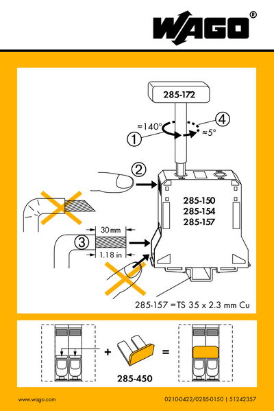 Stickers for operating instructions