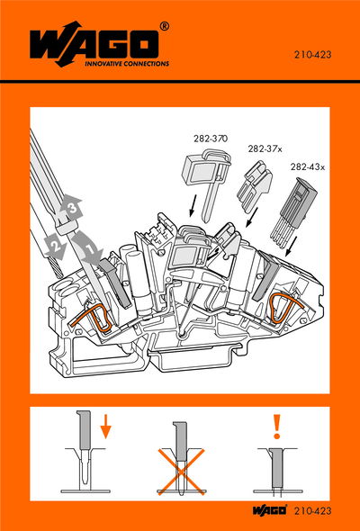 Stickers for operating instructions
