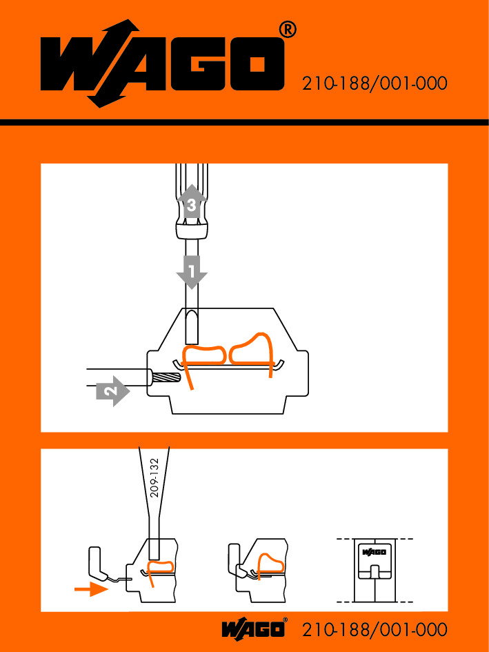 Stickers for operating instructions for side-entry terminal strips 260 to 262 Series