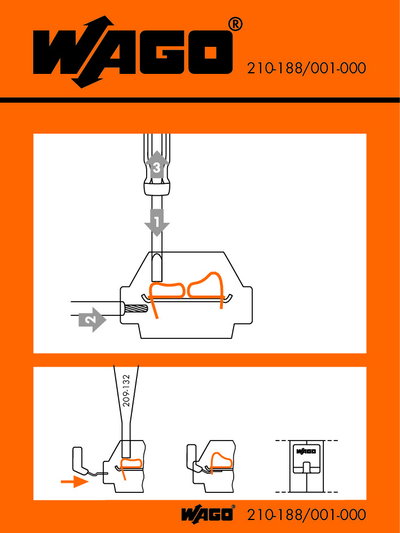 Stickers for operating instructions for side-entry terminal strips 260 to 262 Series