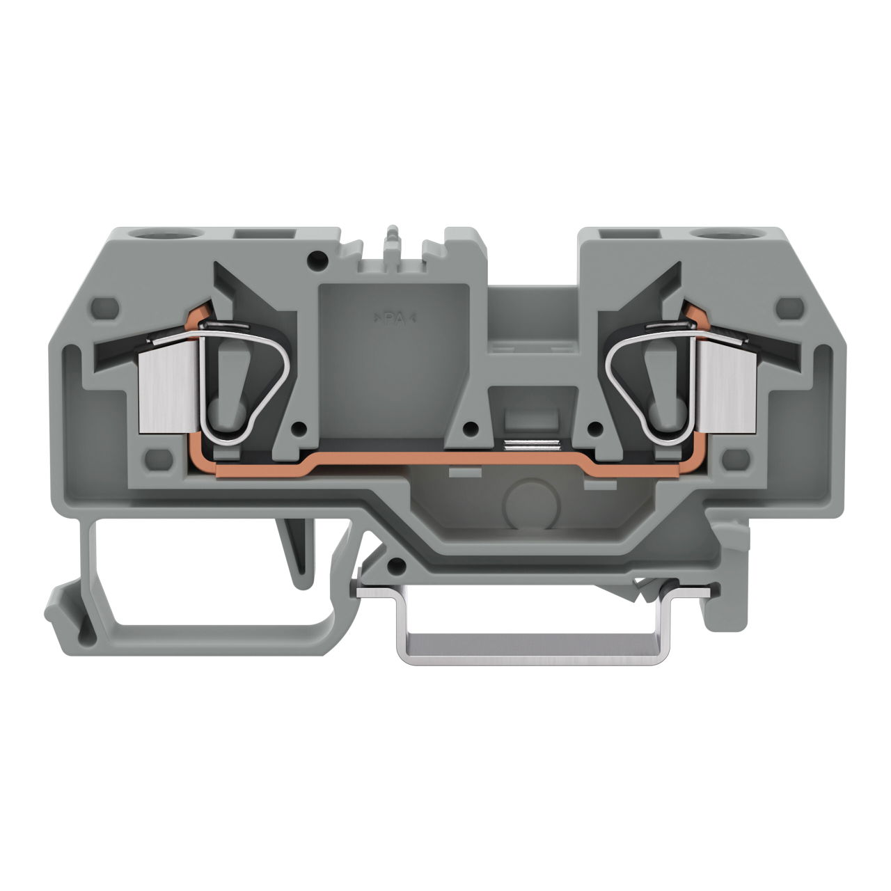 2-conductor through terminal block 6 mm² center marking gray