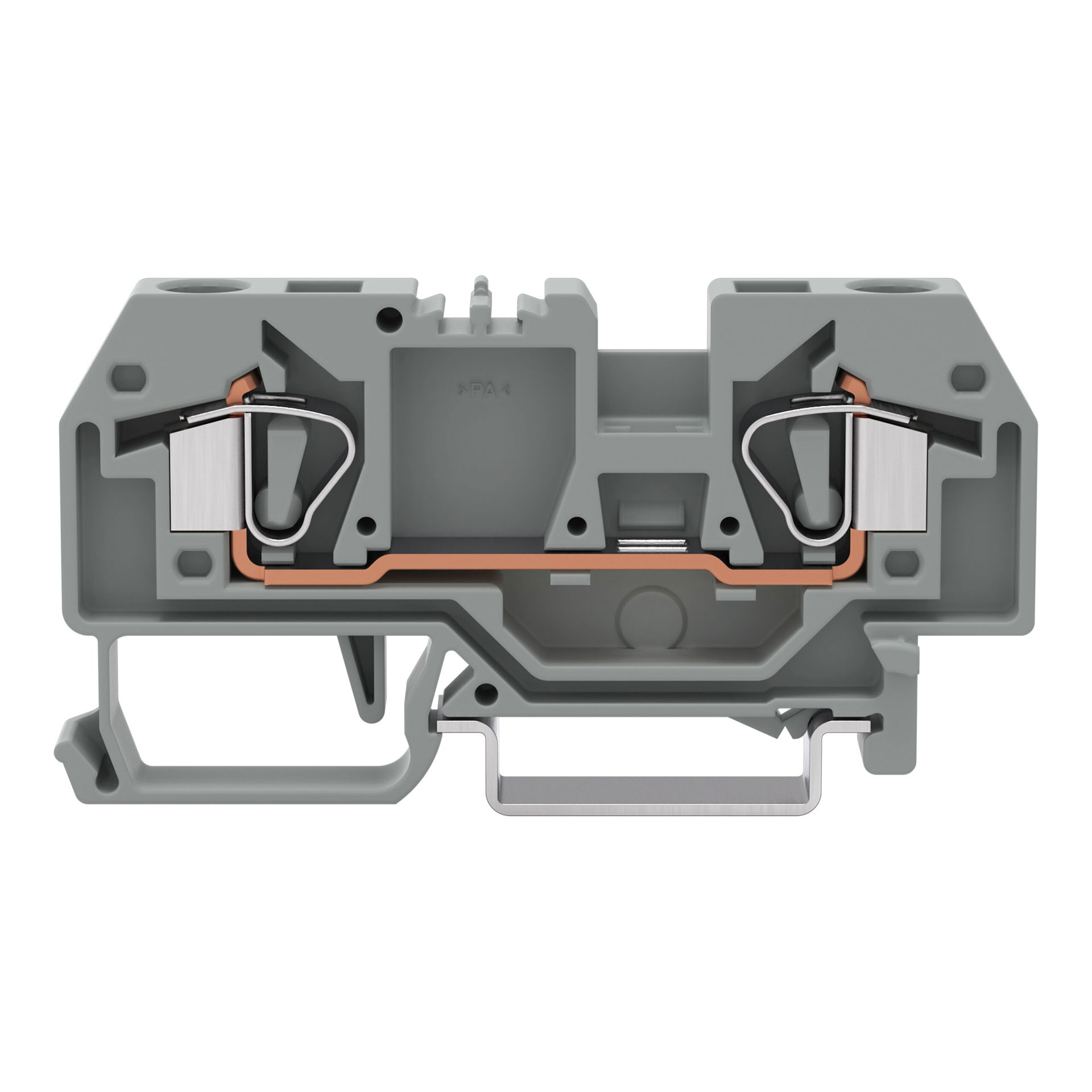 2-conductor through terminal block 6 mm² center marking gray