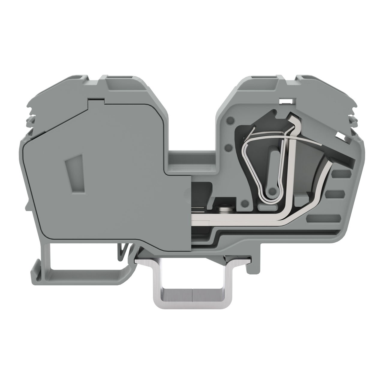 2-conductor through terminal block 35 mm² with integrated end plate gray