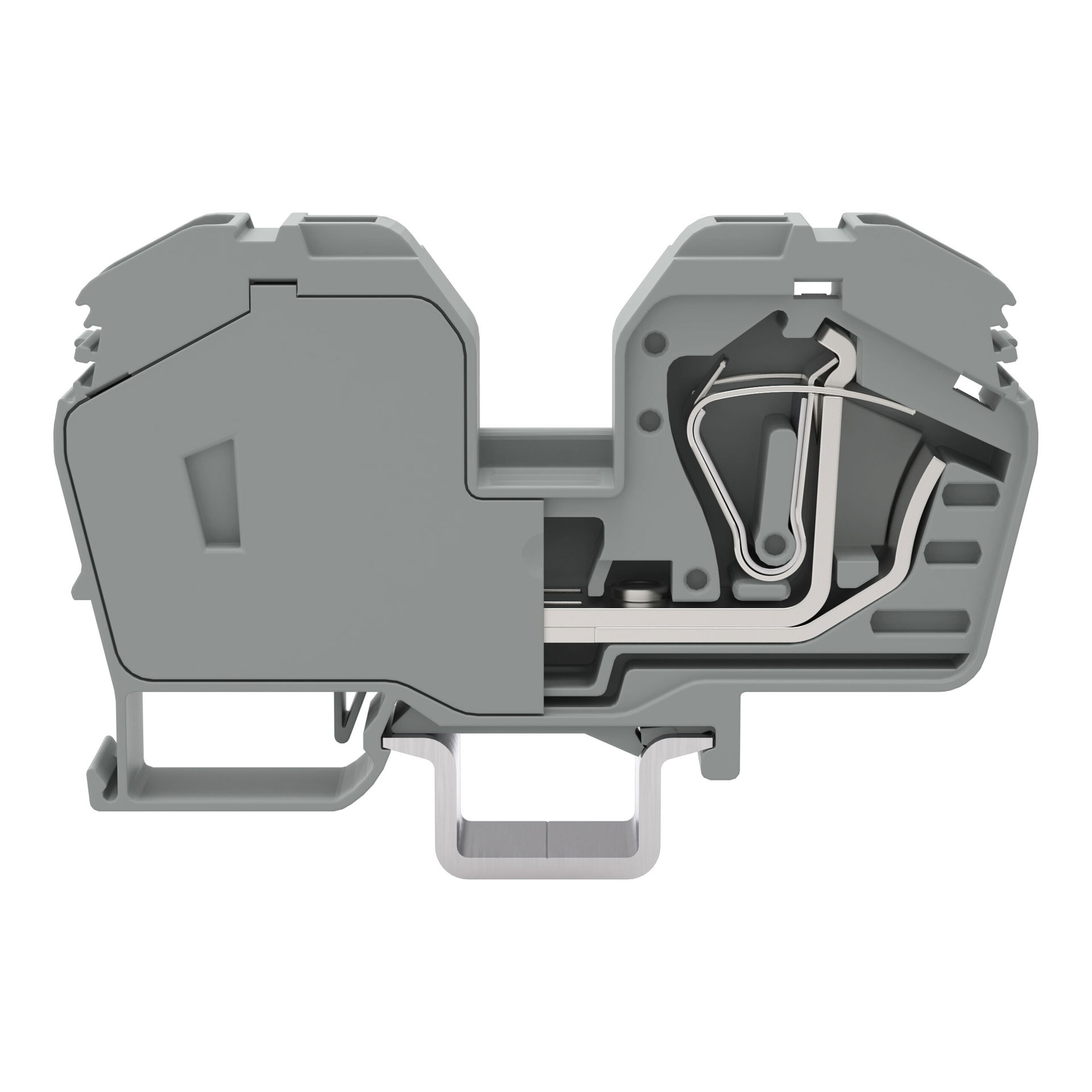 2-conductor through terminal block 35 mm² with integrated end plate gray