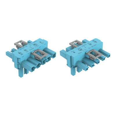 T-distribution connector 5-pole Cod. I blue