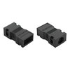 Strain relief housing 2-pole with locking clip black