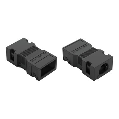 Strain relief housing 2-pole with locking clip black