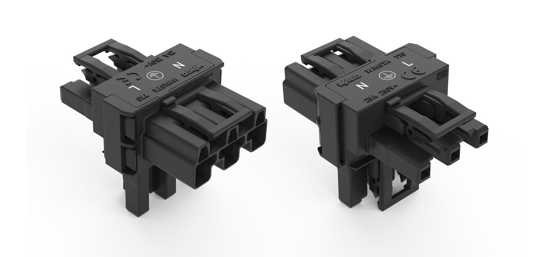 T-distribution connector 3-pole Cod. A black