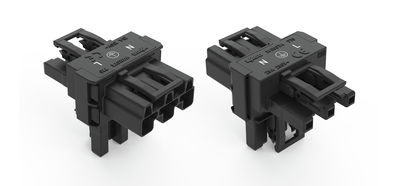 T-distribution connector 3-pole Cod. A black