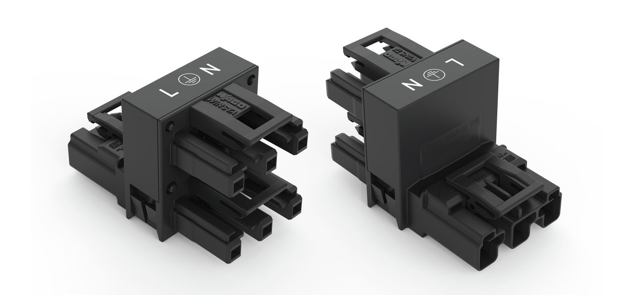H-distribution connector 3-pole Cod. A black