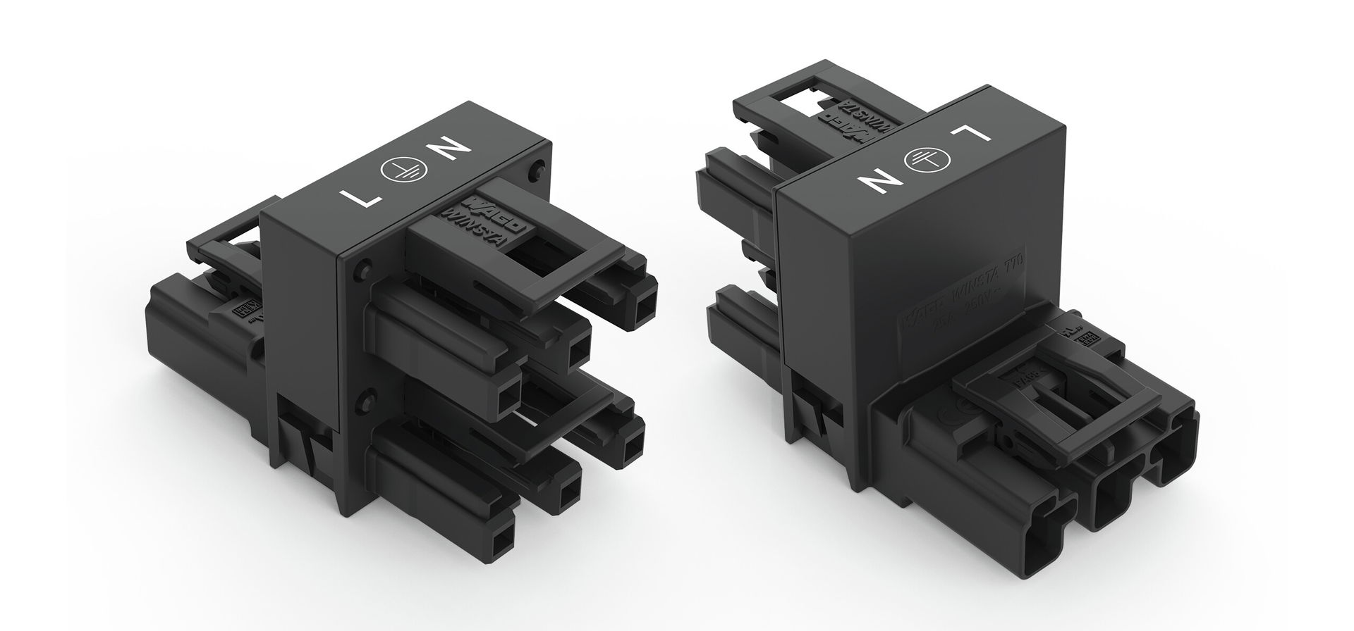 H-distribution connector 3-pole Cod. A black