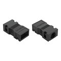 Strain relief housing 2-pole with locking clip black