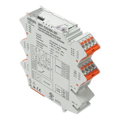 Temperature signal conditioner Configuration via software Supply voltage: 24 VDC