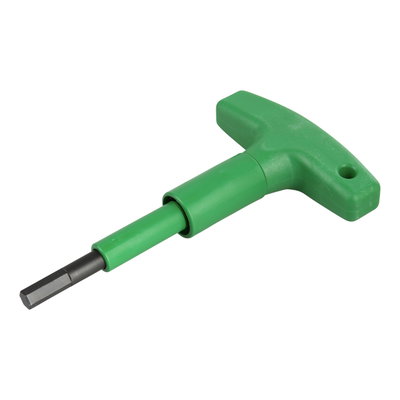 Allen wrench with a partially insulated shaft with anti-rotation protection green